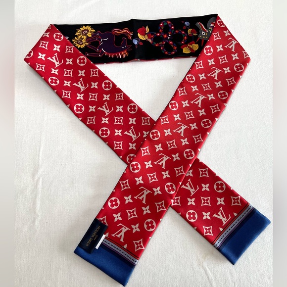 Louis Vuitton Silk Monogram Superstition Bandeau Black - Picture 2 of 9